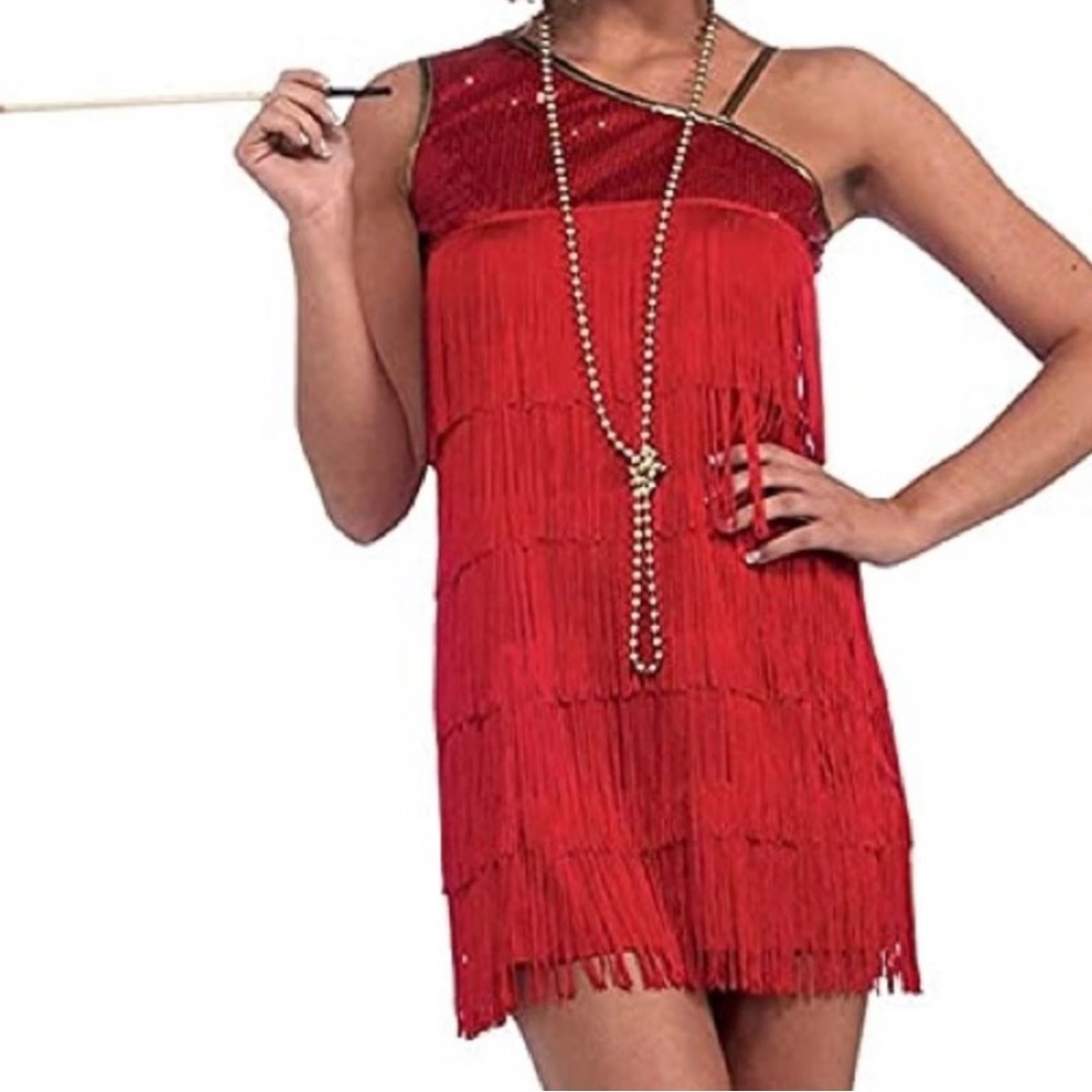 Red flapper dress